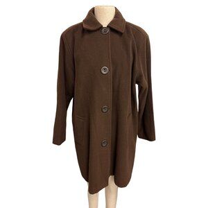 Vintage Monacri Brown Wool Blend Coat Womens Pockets Button Front Size P Fundrai
